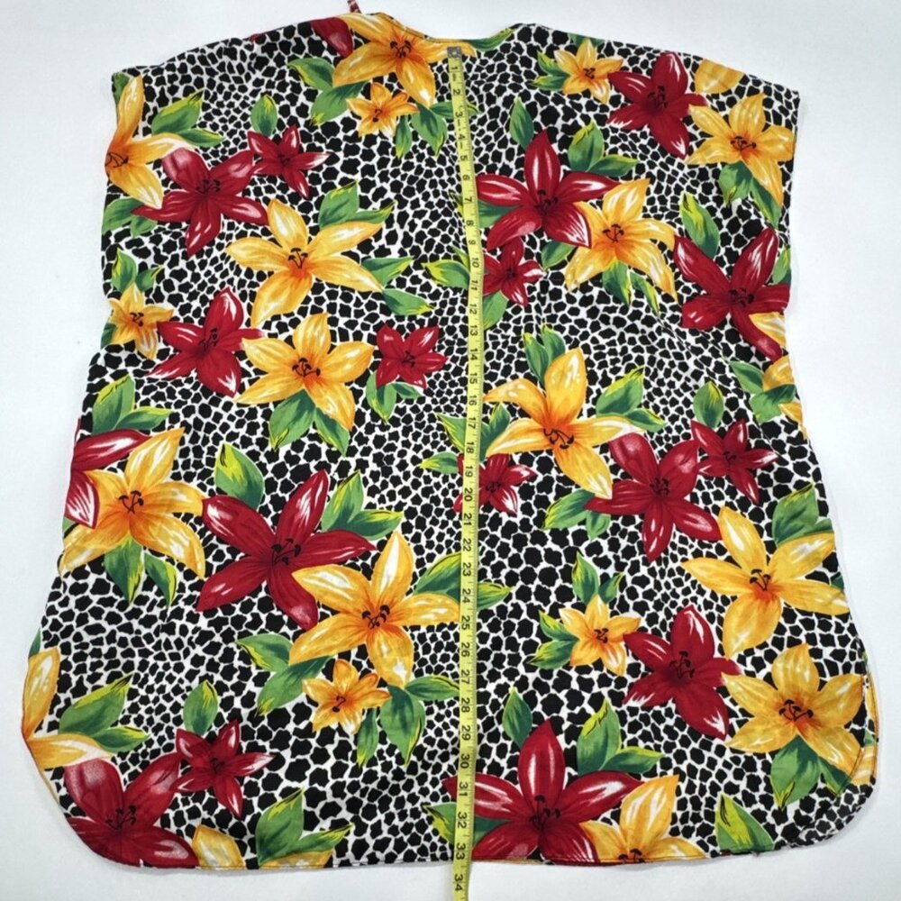 Bobbie Brooks Tropical Sleep Top Kimono Night Gown Women's One Size Silky Floral - Picture 8 of 10